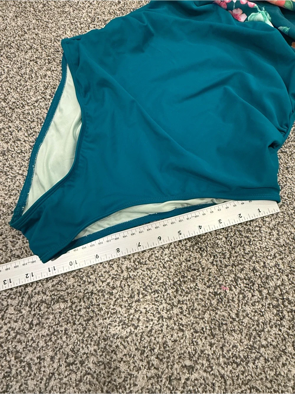 New! Cupshe Teal Floral Tropical Halter One-Piece Swimsuit Size M